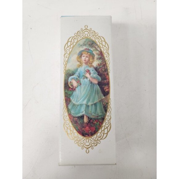 VINTAGE Avon Little Girl Blue Brocade Cologne Parfume Figural Collector Bottle - Picture 1 of 6